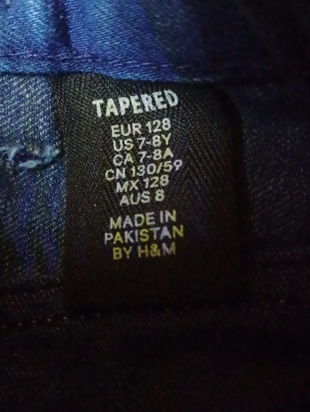 H&M Dark Blue Slim Straight Jeans Boys Sz7-8